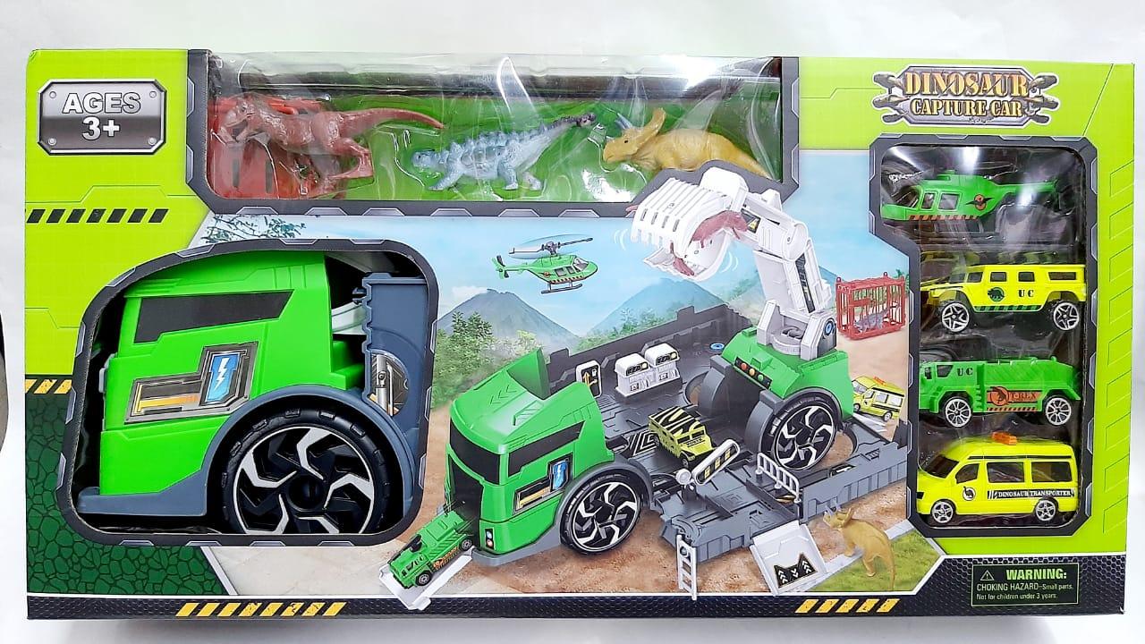 CAMION GUARDA AUTOS DINOSAURIO CAPTURE