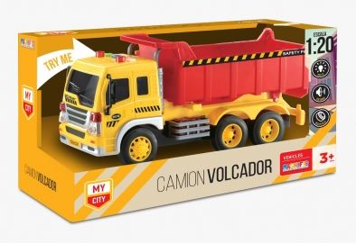 CAMION VOLCADOR CON LUZ Y SONIDO 1:20 CHICO