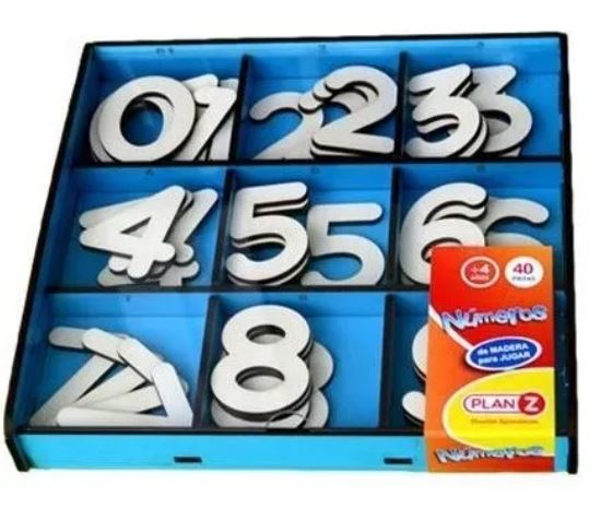 NUMEROS EN CAJA MADERA 40PZS