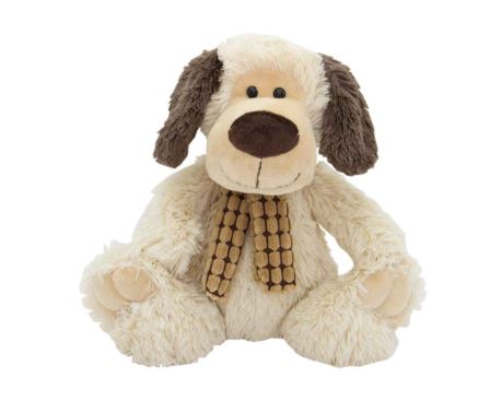 PERRO KEVIN SENTADO CON BUFANDA 25CM