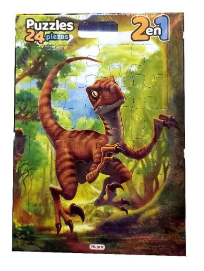 PUZZLE PLANCHA 24PZS 2EN1 DINOSAURIO - MODELOS SURTIDOS