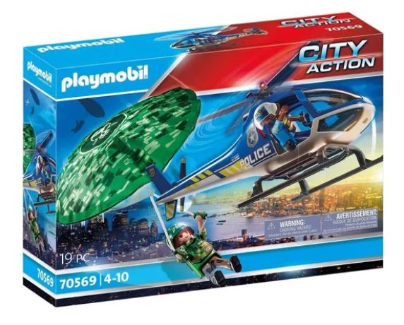 PLAYMOBIL HELICOPTERO POLICIA CON PARACAIDAS