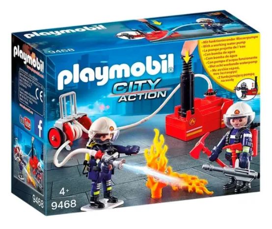 PLAYMOBIL BOMBEROS CON BOMBA DE AGUA