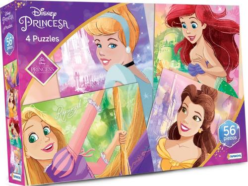 4 PUZZLES +56 PIEZAS PRINCESAS