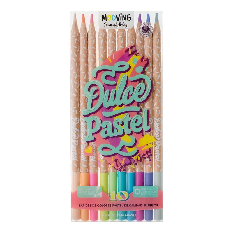 LAPICES DE COLOR PASTEL X 10 MOOVING