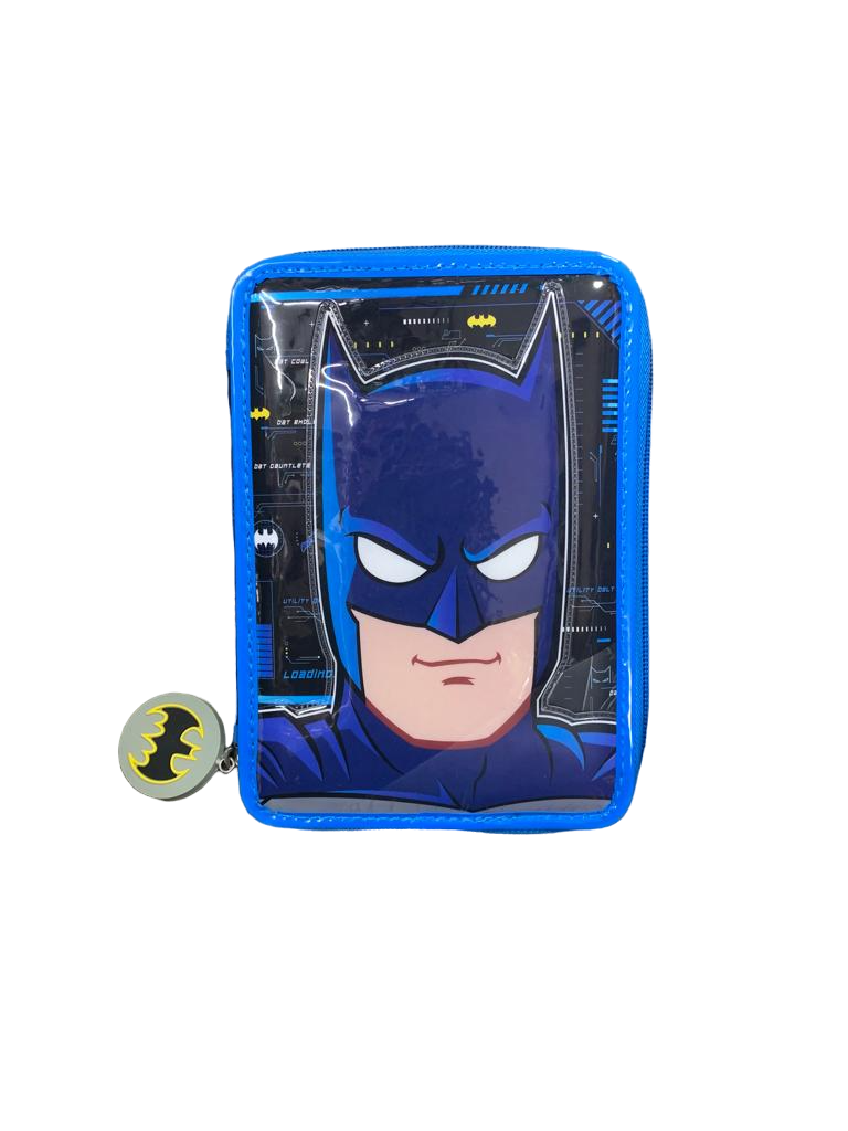 CARTUCHERA CANOPLA 1 PISO PVC BATMAN CON UTILES