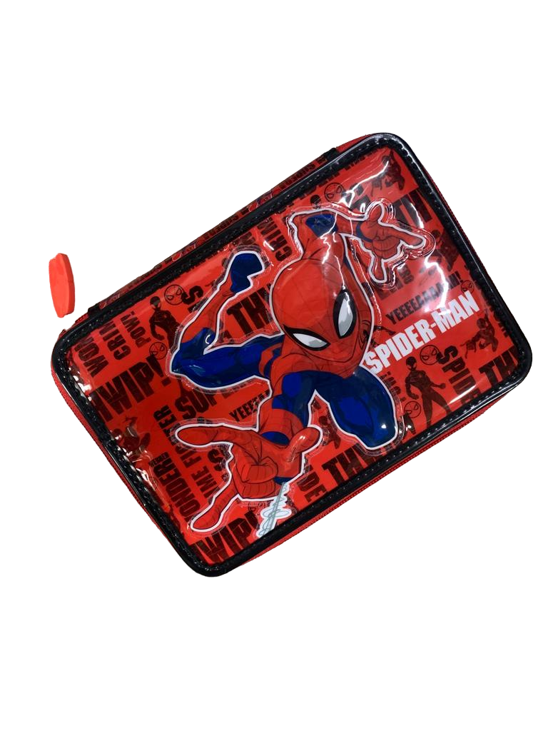 CARTUCHERA CANOPLA 1 PISO PVC SPIDERMAN CON UTILES