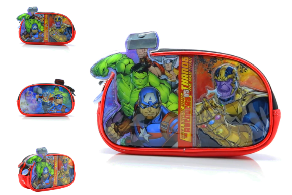 CARTUCHERA CANOPLA OVAL 3D -PVC- 2 CIERRES AVENGERS