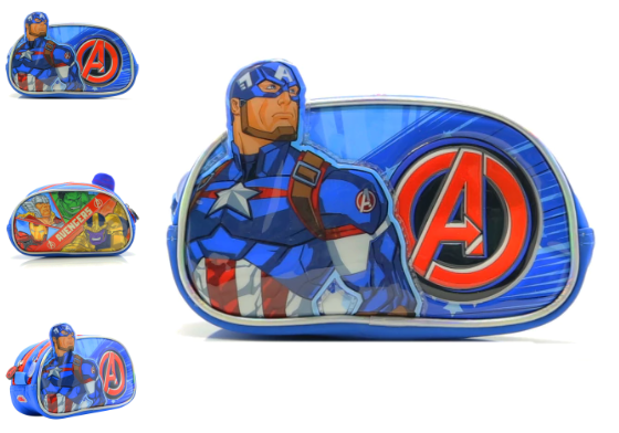 CARTUCHERA CANOPLA OVAL 3D -PVC- 2 CIERRES AVENGERS