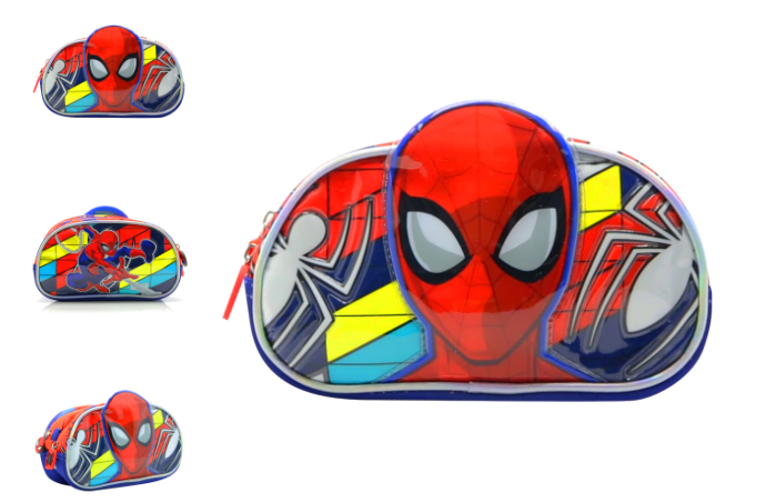 CARTUCHERA CANOPLA OVAL 3D -PVC- 2 CIERRES SPIDERMAN