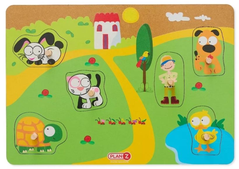 ENCASTRE AGARRE MASCOTAS 6 PIEZAS MADERA