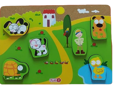 ENCASTRE VOLUMEN MASCOTAS 6 PIEZAS MADERA