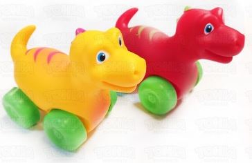 DINO BRONTOSAURIO CON RUEDAS EN BOLSA