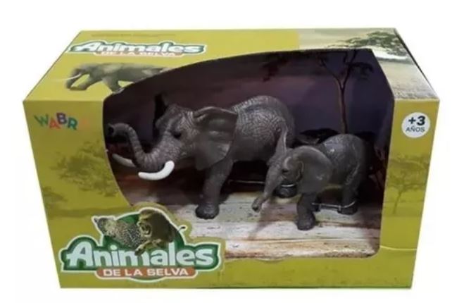 ANIMALES DE SELVA ELEFANTES X2 EN CAJA