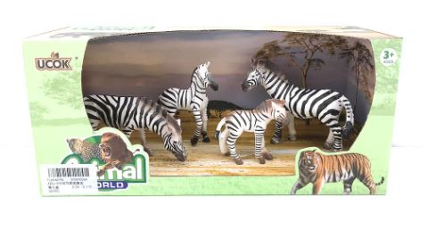 ANIMALES DE SELVA FAMILIA CEBRA X4 EN CAJA