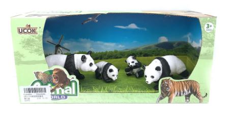 ANIMALES DE SELVA FAMILIA PANDA X4 EN CAJA
