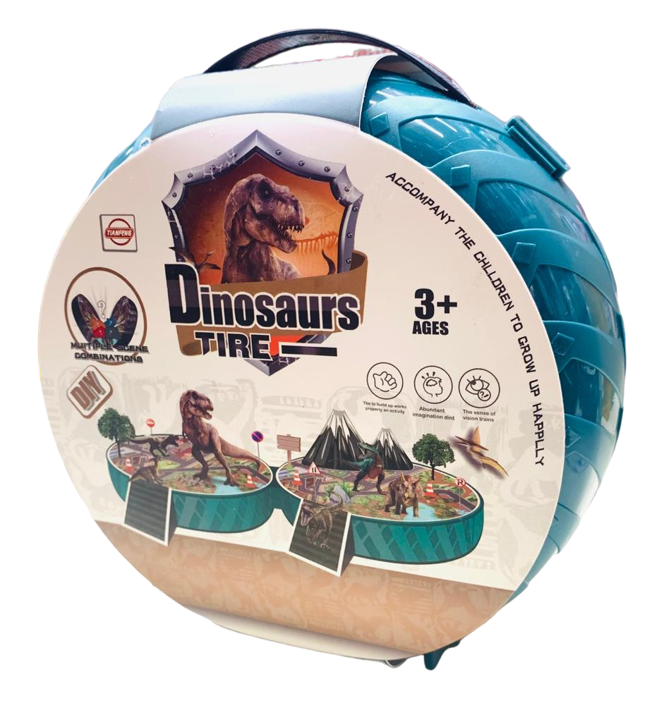 VALIJA REDONDA CON SET DINOSAURIO