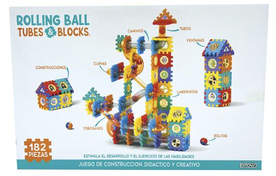 ROLLING BALL TUBOS Y BLOQUES 182 PIEZAS