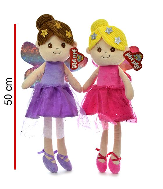 MUÑECA HADA PELUCHE 50CM - 2 COLORES