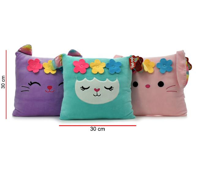 ANIMAL CUADRADO 30CM ALMOHADA - 3 MODELOS