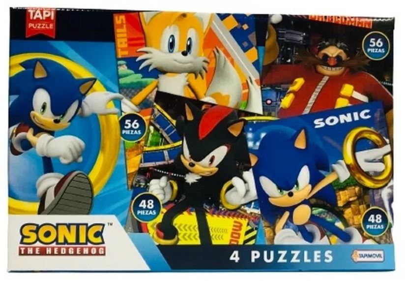 4 PUZZLES 48/56 PIEZAS SONIC