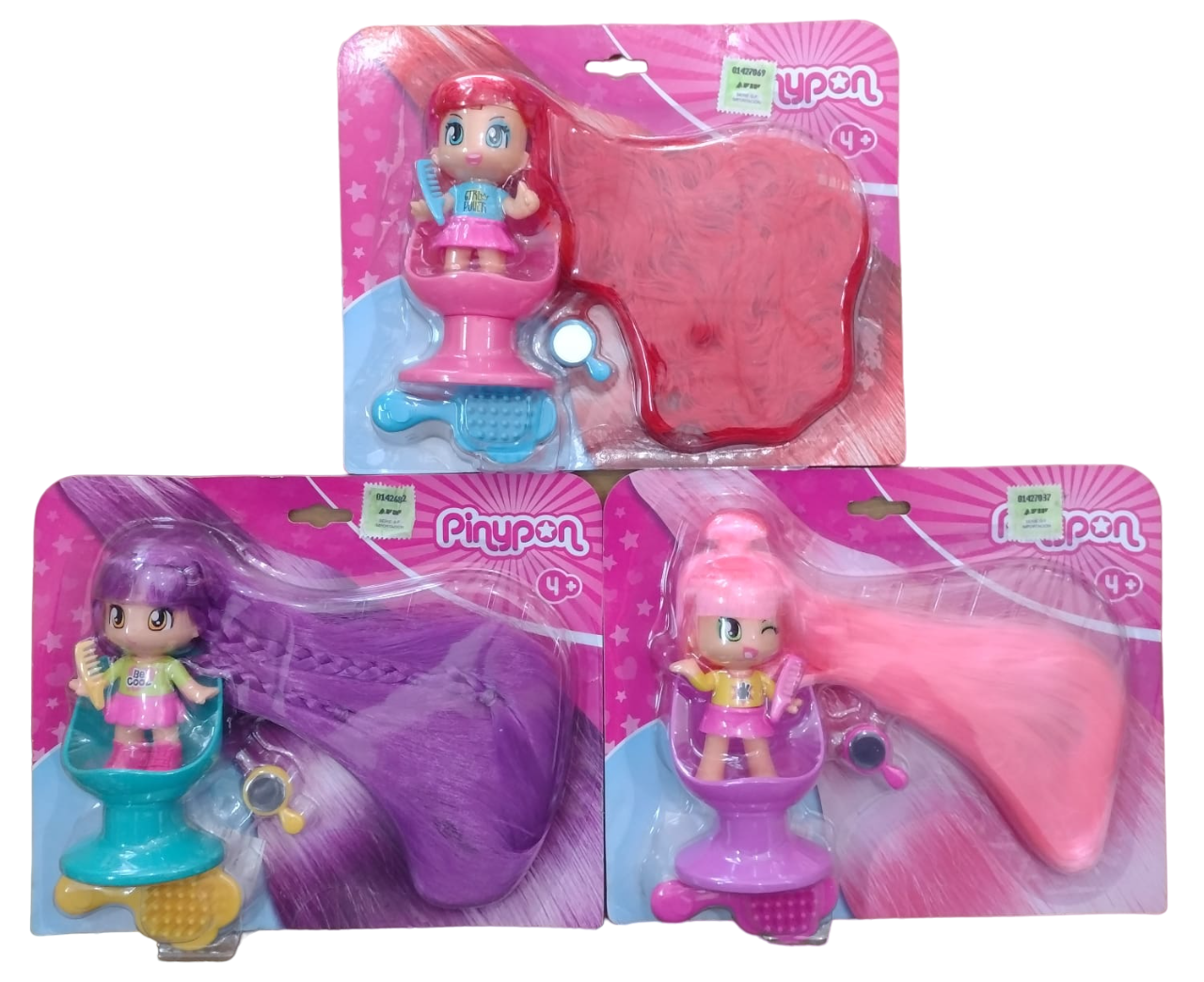 PINYPON CON PELO Y ACCESORIOS EN BLISTER