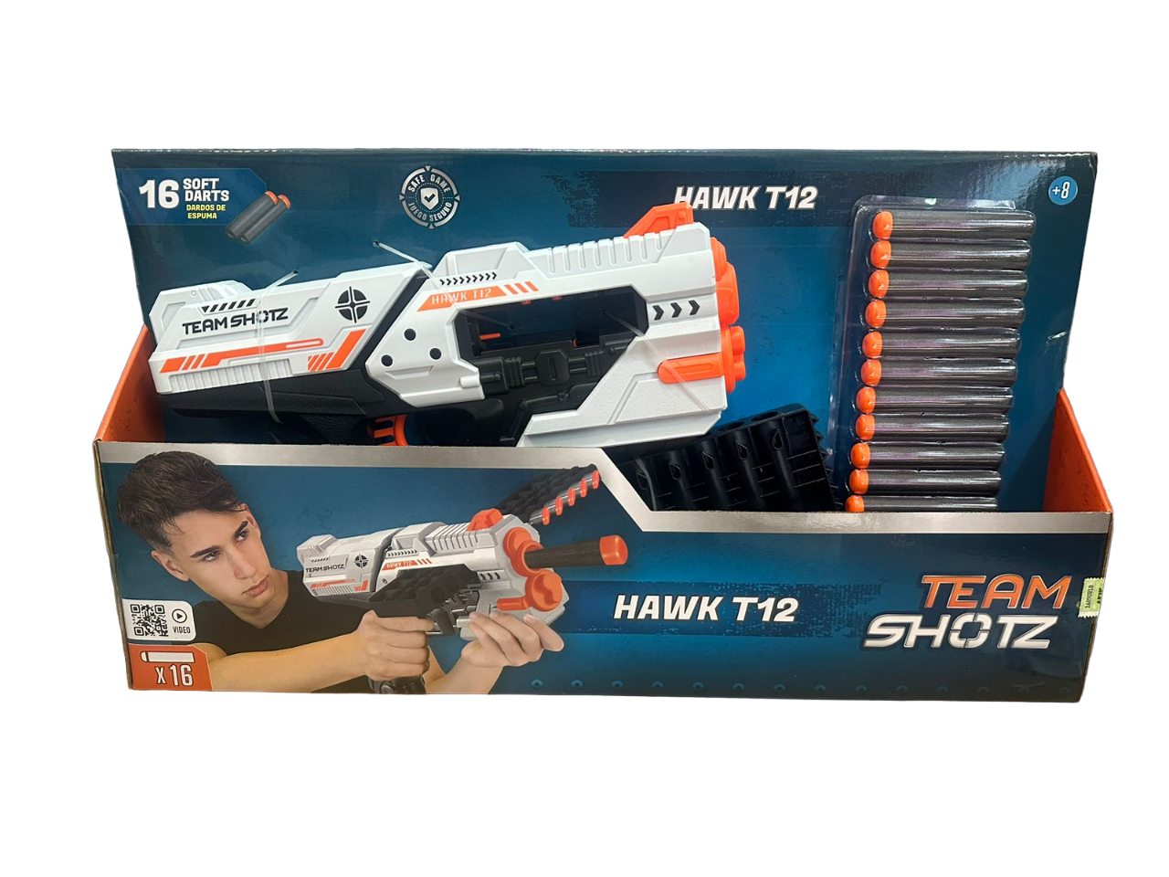 PISTOLA TEAM SHOTZ HAWK T12 - 16 DARDOS