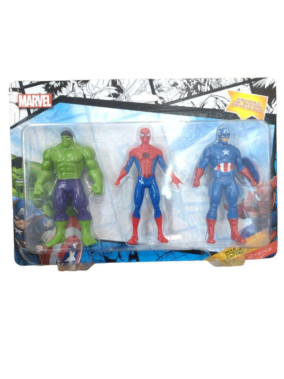 MUÑECOS MARVEL X3 EN BLISTER