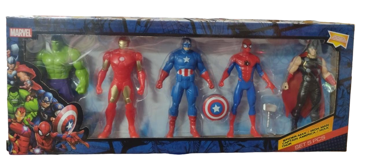 MUÑECOS MARVEL X5 EN CAJA