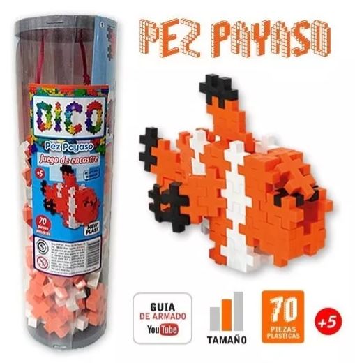 DICO PEZ PAYASO 70PZS EN TUBO