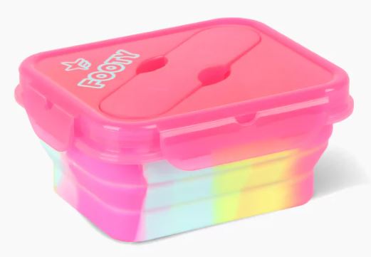 LUNCHERA PLEGABLE CON CUBIERTOS - 2 COLORES