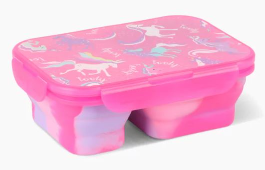 LUNCHERA 2 DIVISIONES PLEGABLE UNICORNIO - 2 COLORES