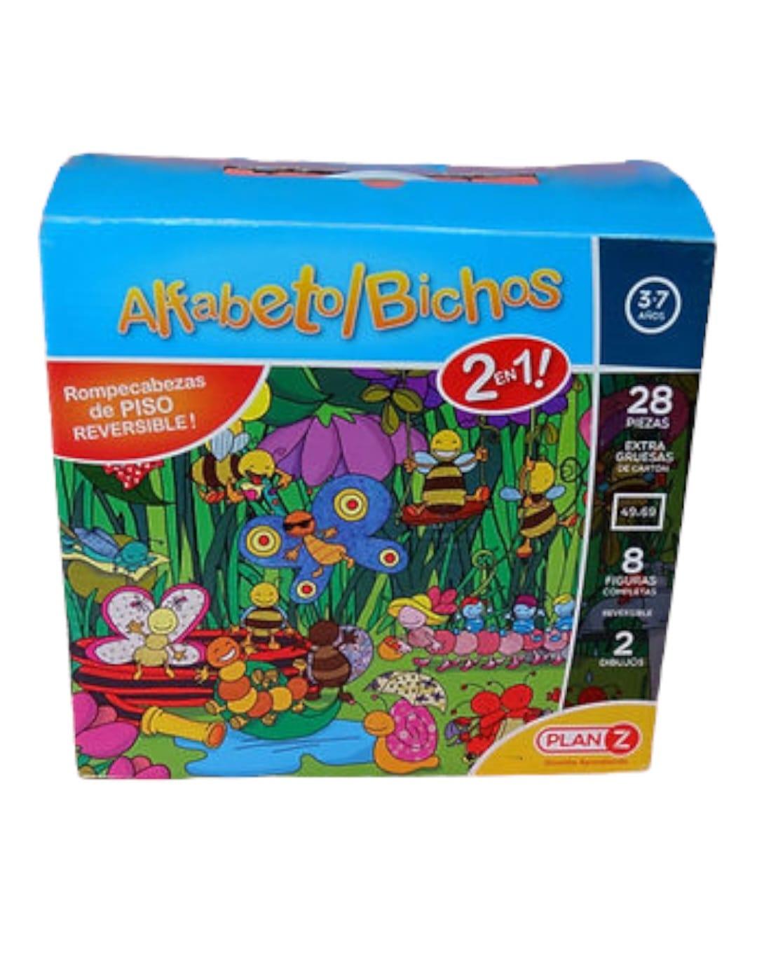 PUZZLE DE PISO GIGANTE ABC Y BICHOS 28 PIEZAS
