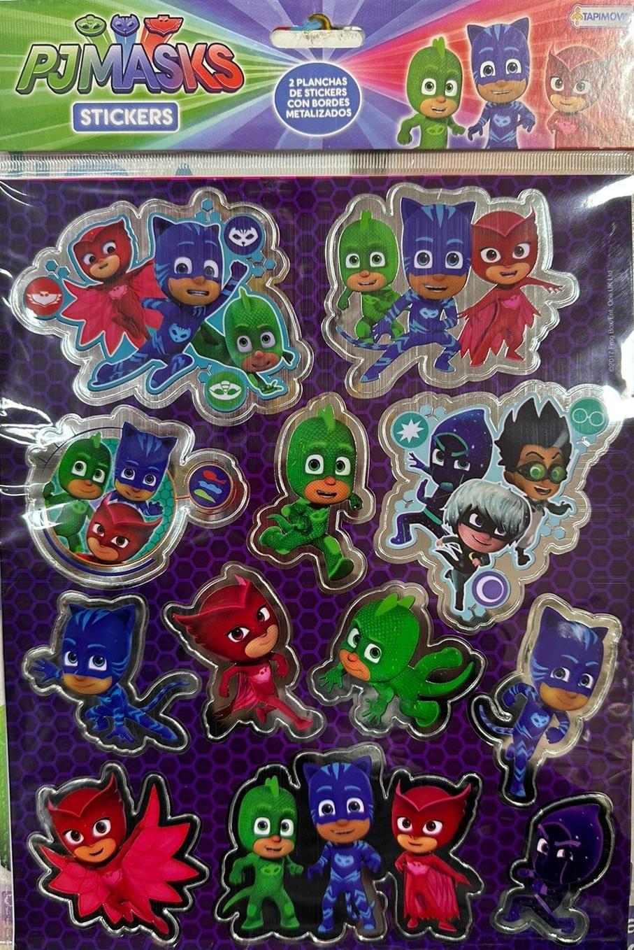 2 PLANCHAS STICKERS PJ MASKS