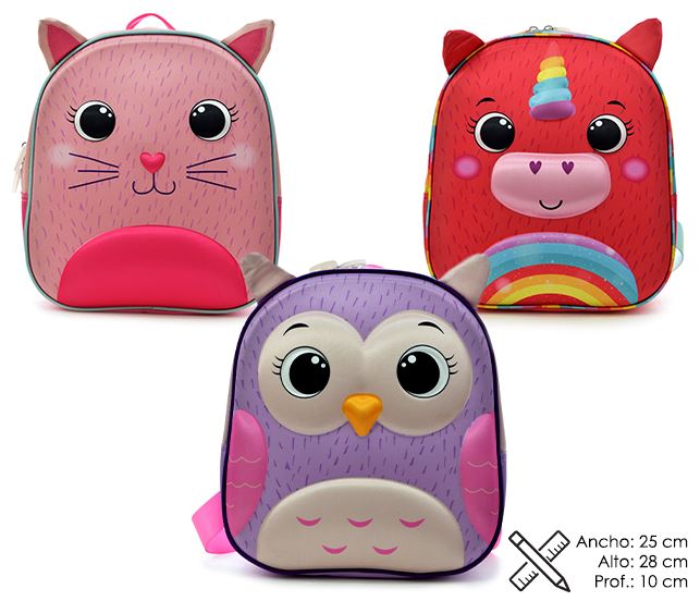 MOCHILA ESPALDA 3 D ANIMALITOS 12