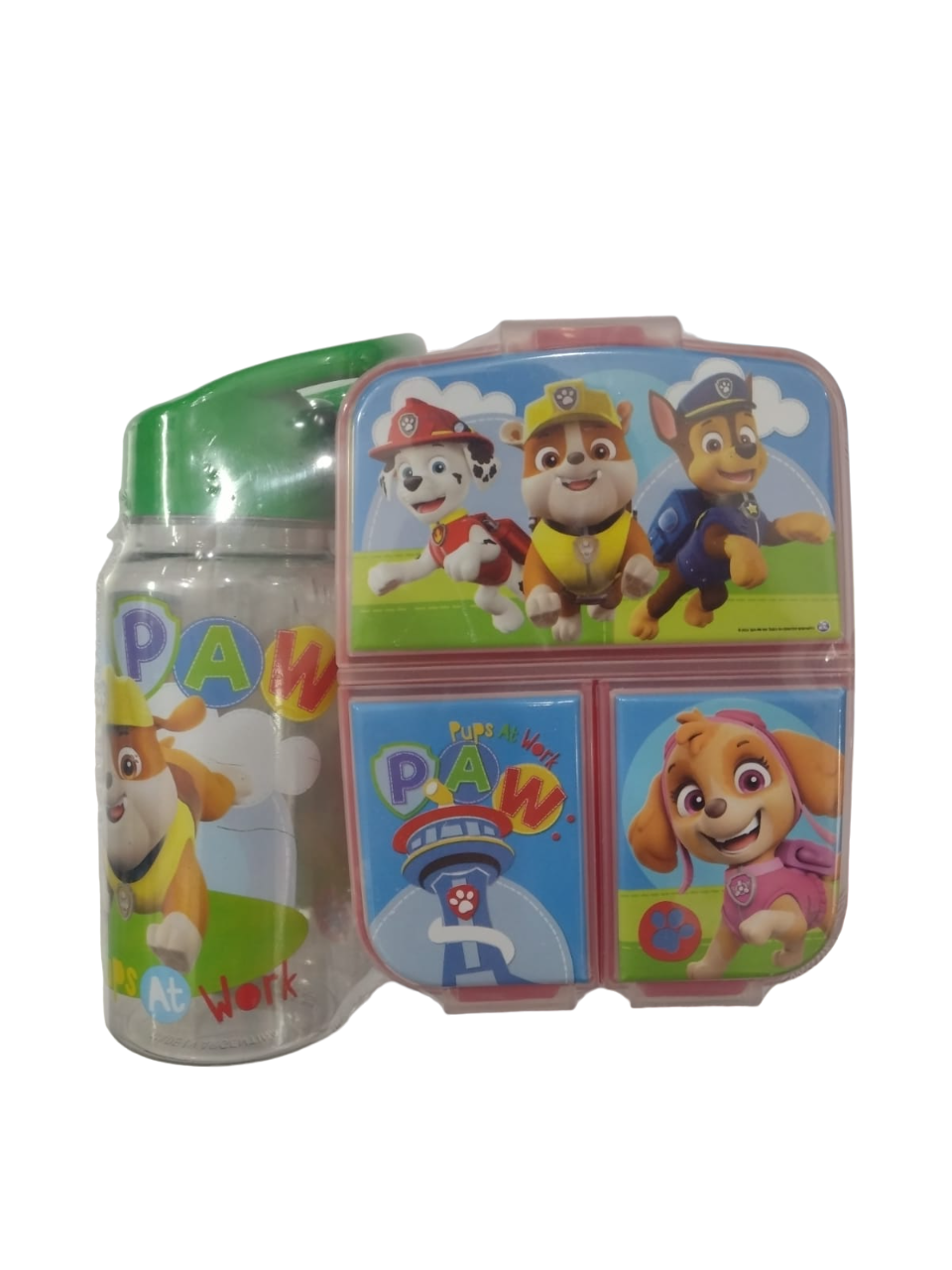 SET HERMETICO Y BOTELLA STRAW PAW PATROL