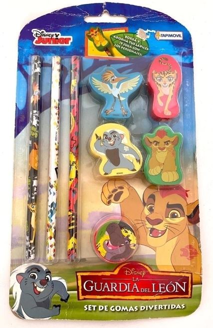 SET DE GOMAS Y LAPIZ DE LA GUARDIA DEL LEON
