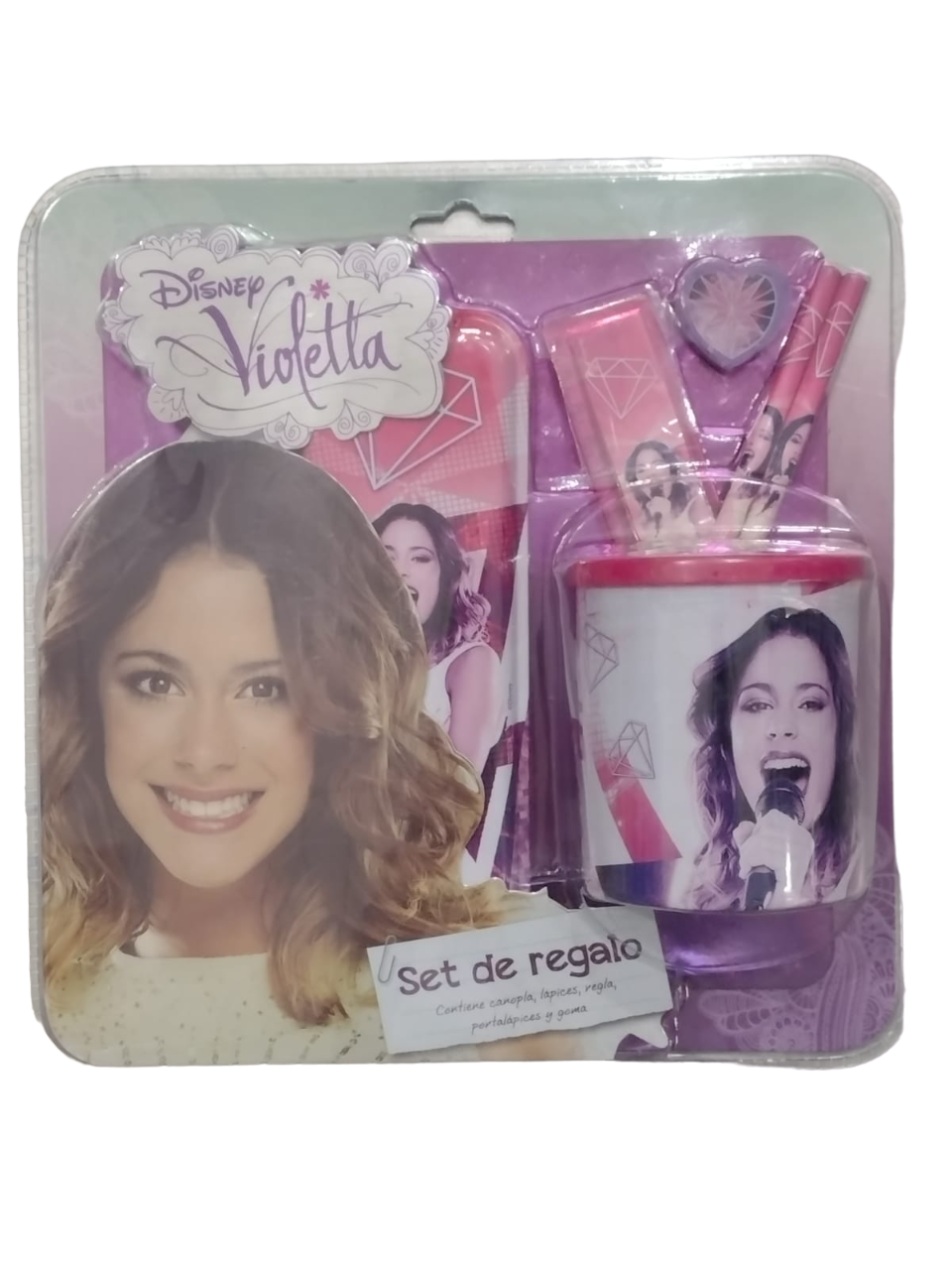 SET ESCOLAR CON PORTA LAPIZ VIOLETA - OFERTA