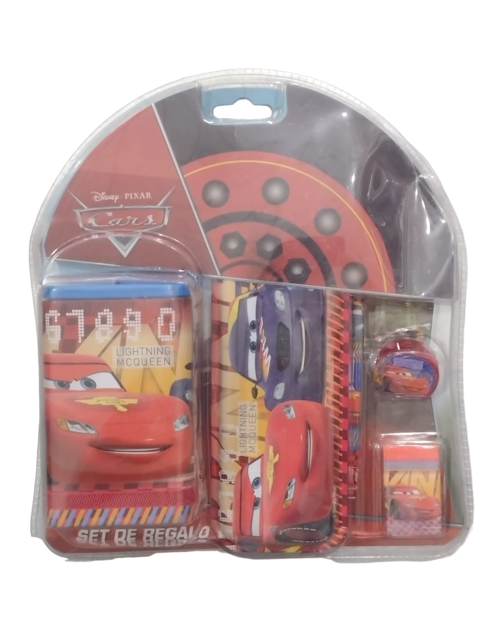 SET ESCOLAR CON PORTA LAPIZ CARS