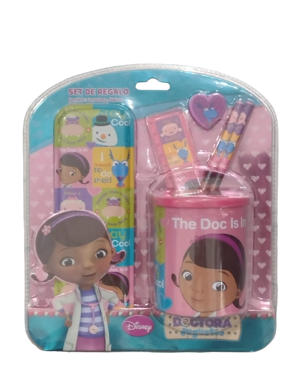 SET ESCOLAR CON PORTA LAPIZ DOCTORA JUGUETES
