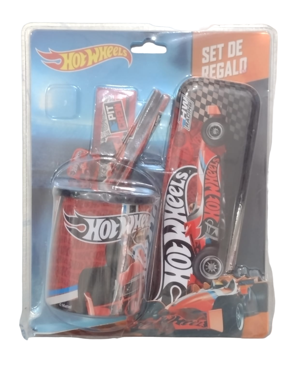 SET ESCOLAR CON PORTA LAPIZ HOT WHEELS
