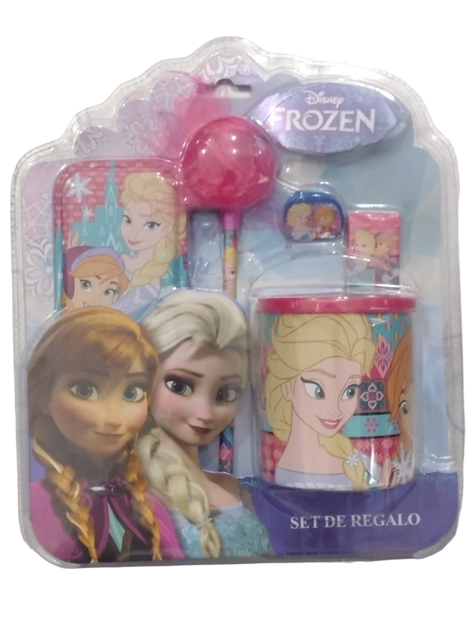SET ESCOLAR CON PORTA LAPIZ FROZEN