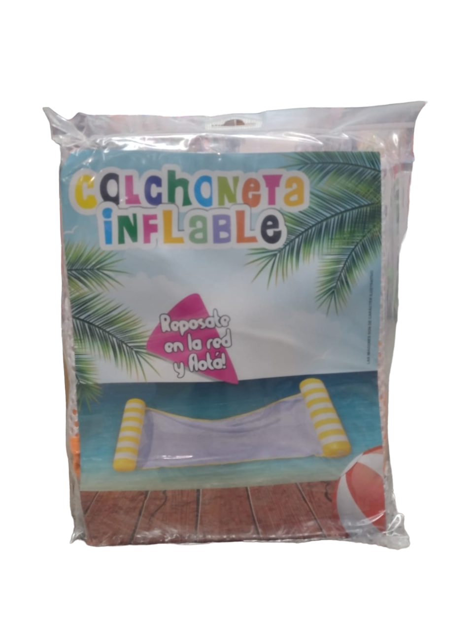 COLCHONETA INFLABLE CON RED - 2 COLORES