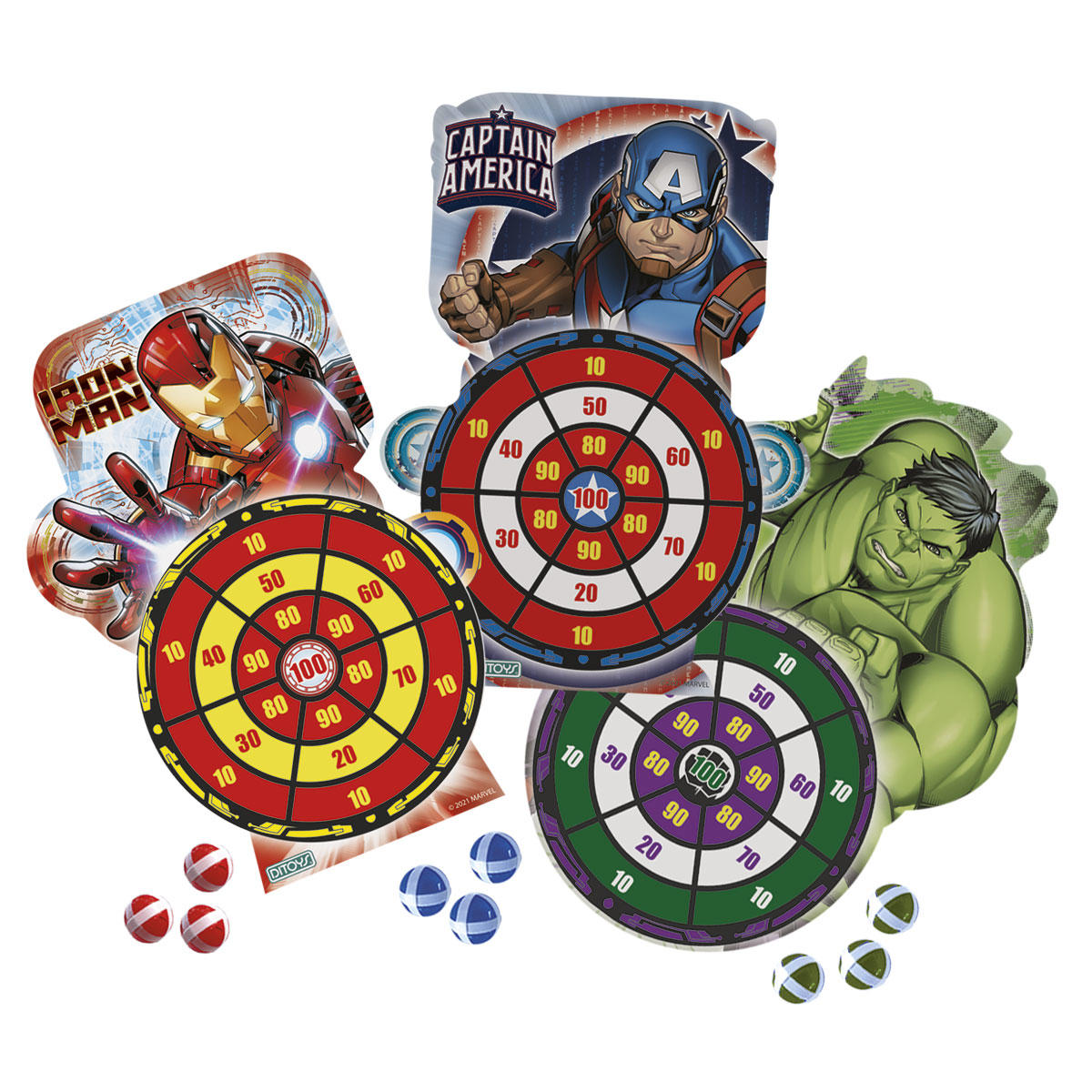TIRO AL BLANCO CON VELCRO AVENGERS EN BOLSA