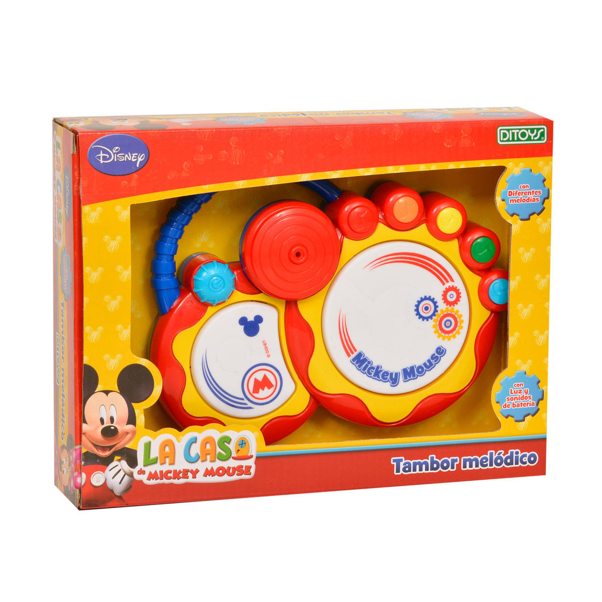 TAMBOR MELODICO MICKEY CON LUZ Y SONIDO