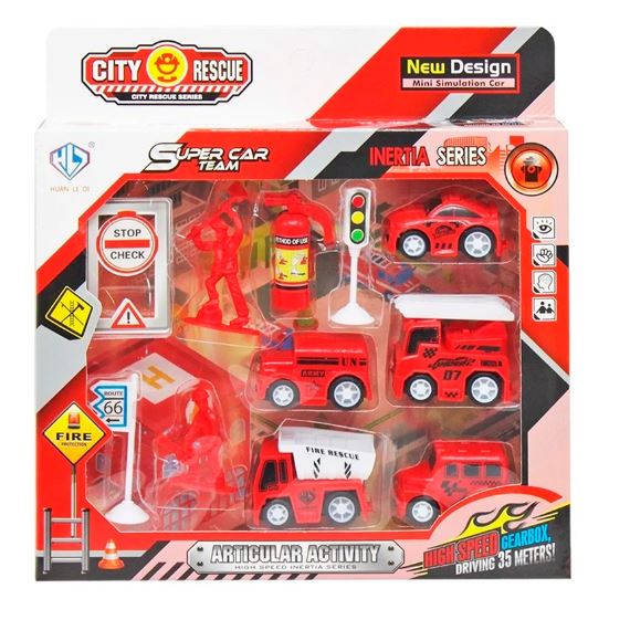 SET VEHICULOS CITY RESCUE EN CAJA