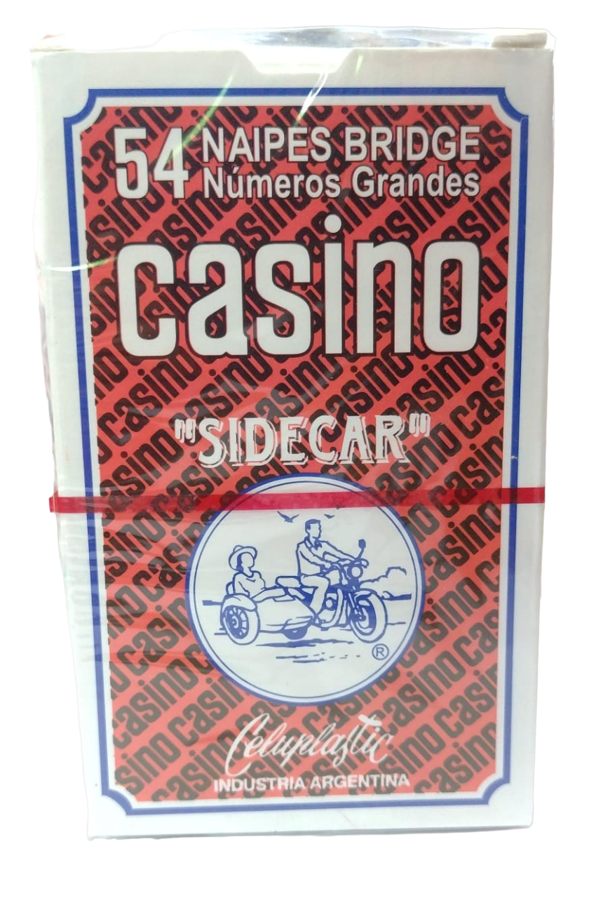 NAIPE CASINO POCKER SIDECAR NUMEROS GRANDE PLASTIFICADAS