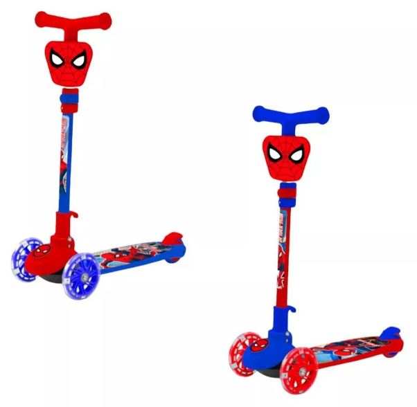 MONOPATIN SPIDERMAN CON LUZ 3RUEDAS - 2 MODELOS