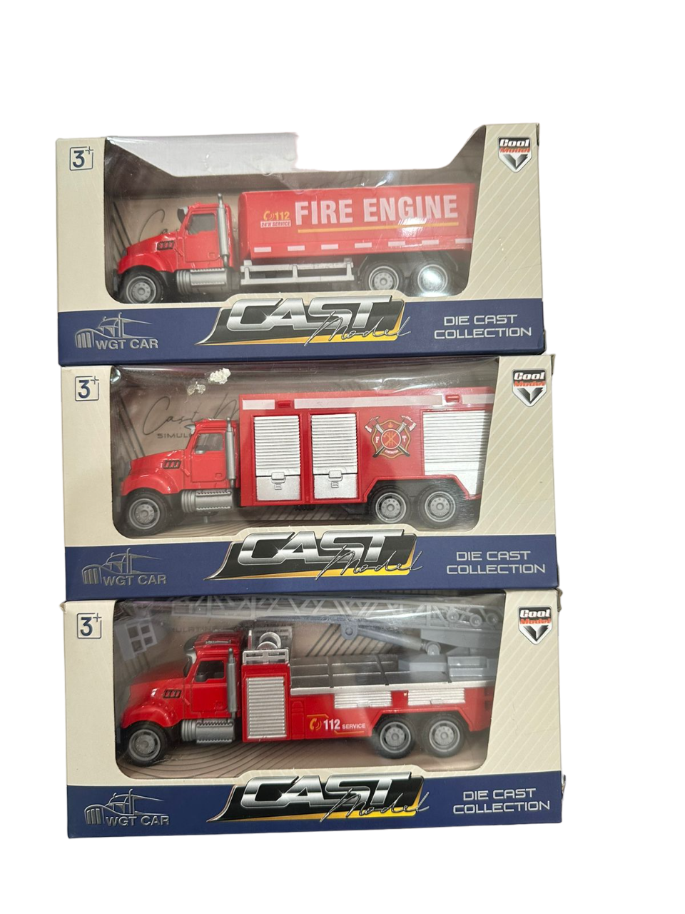 CAMION BOMBERO METAL EN CAJA - 3 MODELOS
