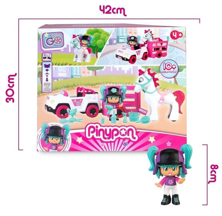 PINYPON JEEP REMOLQUE CON PONY Y ACCESORIOS